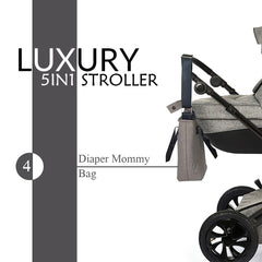 Affluence 5 in 1 Stroller - Stone & Silver