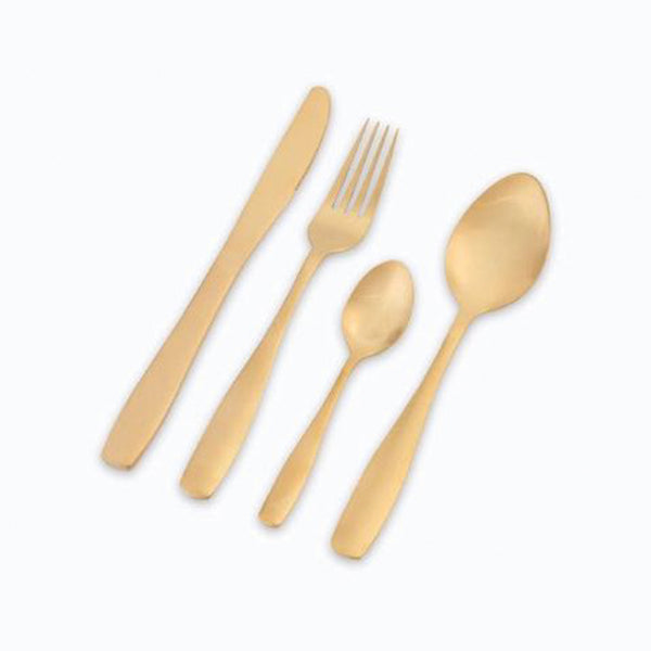 Bella Casa Matte Gold Cutlery 24pc Set