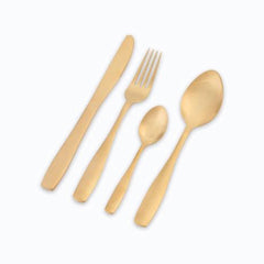 Bella Casa Matte Gold Cutlery 16pc Set