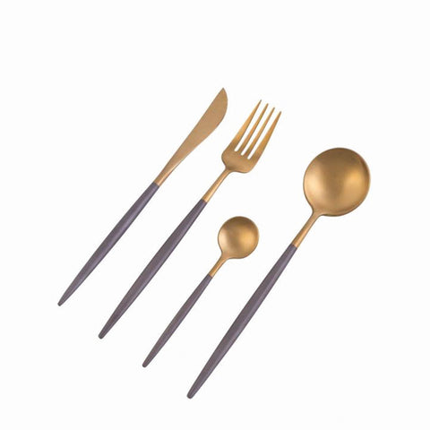 Dubai Gold & Grey 16pc Cutlery Set