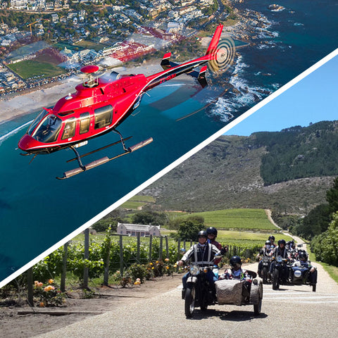 Couple Helicopter and Sidecar Adventures