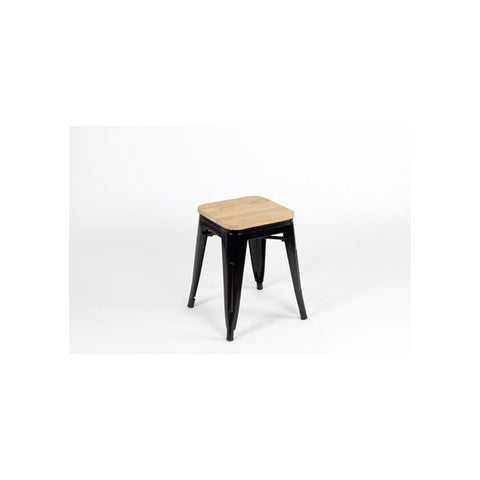Replica Tolix Low Stool with Wood Seat