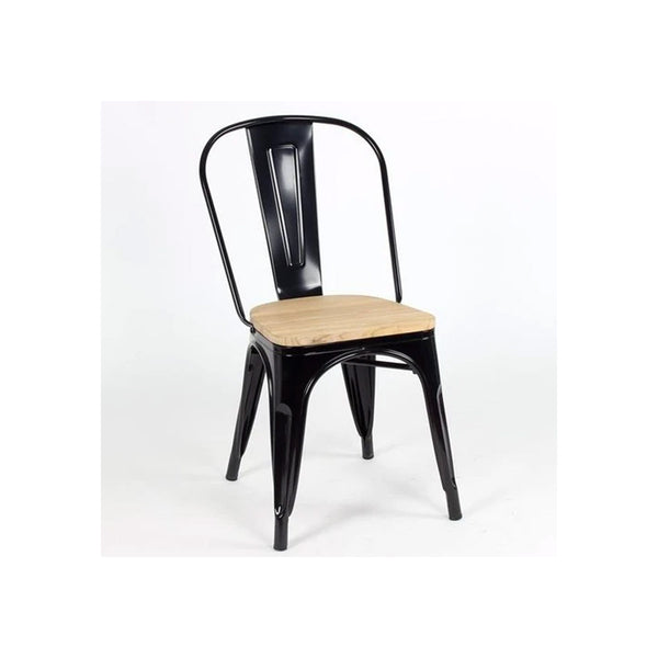 Replica Tolix Side Chair - Wood Seat